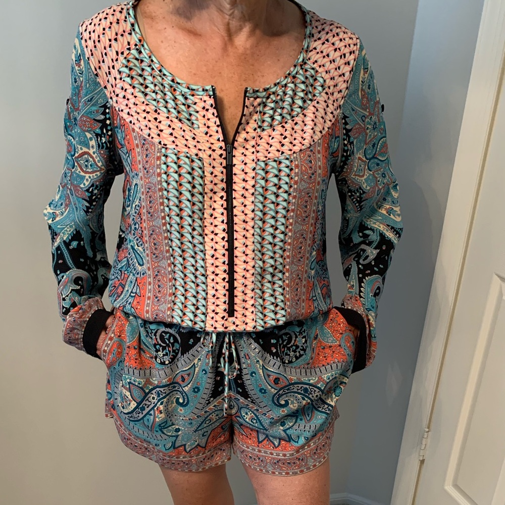 BCBGMaxAzria floral romper